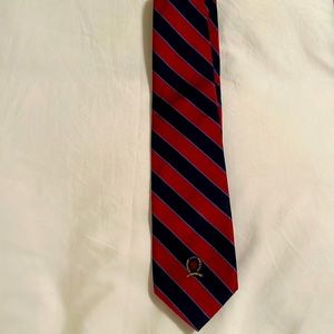 Tommy Hilfiger red and navy and blue striped tie